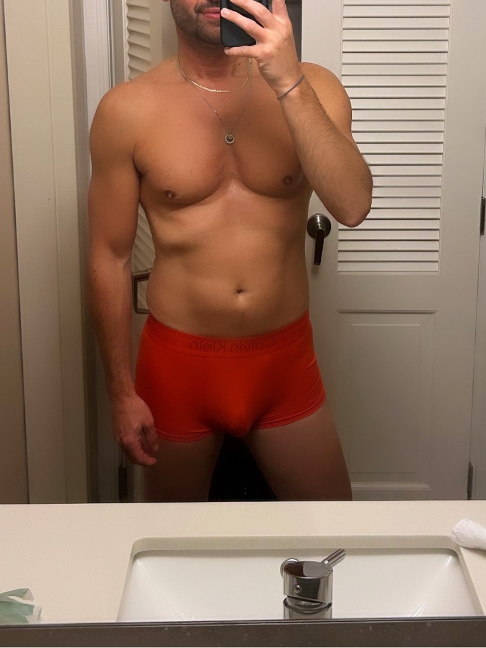 Calvin Klein | Microfiber Tech Low Rise in Molten Red (Small)